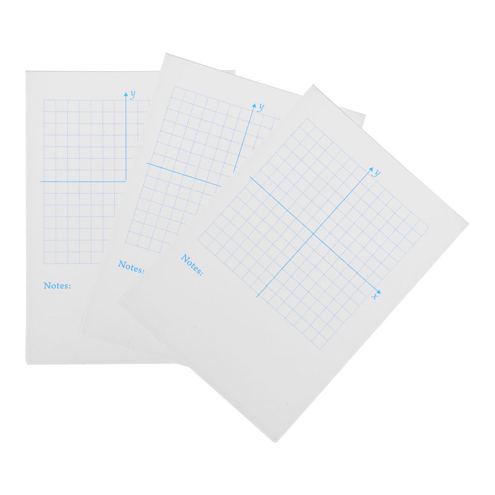 Graph Paper Pad - 3Pcs Buku Catatan Latihan Koordinat Matematika,