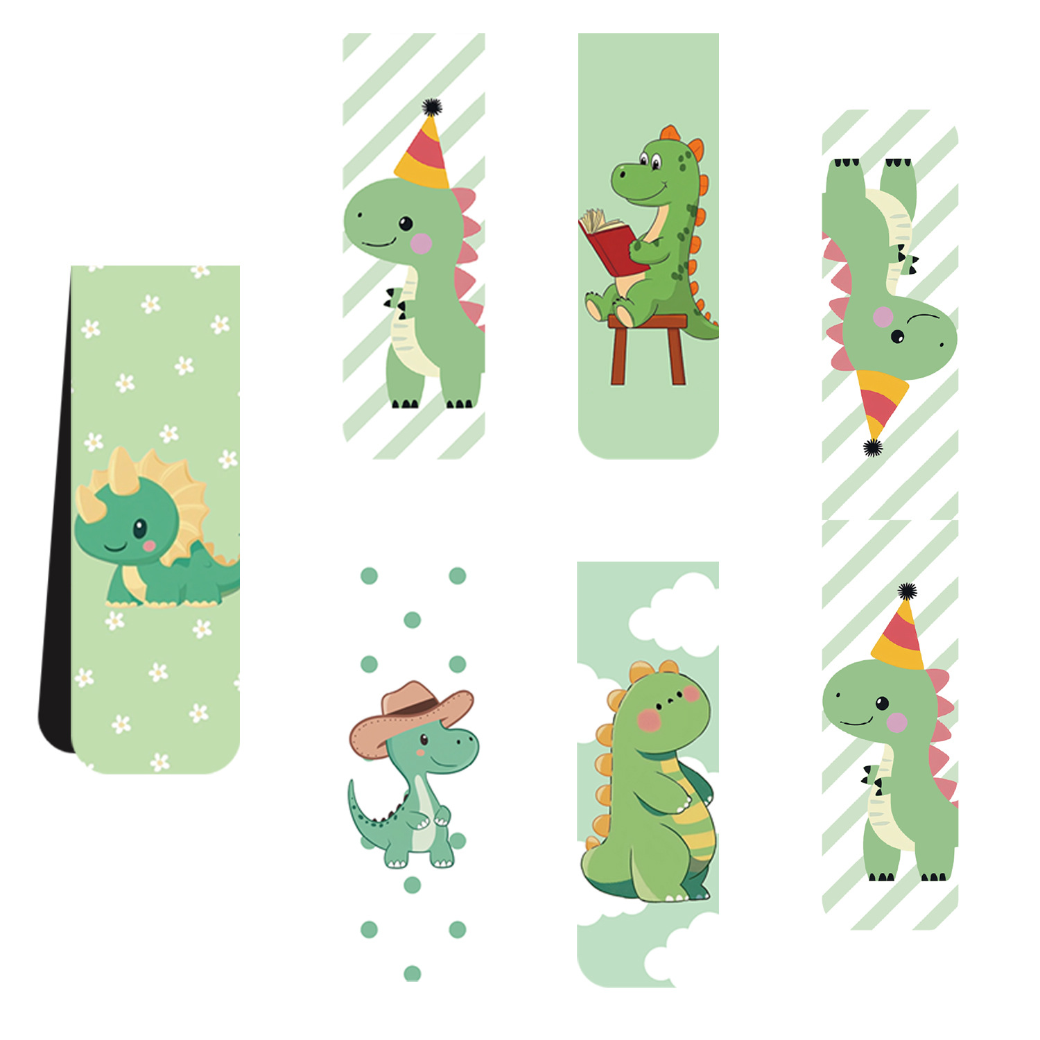 Bookmark Magnetic Clip - 5 Buah/Set Penanda Buku Magnetik Dinosaurus