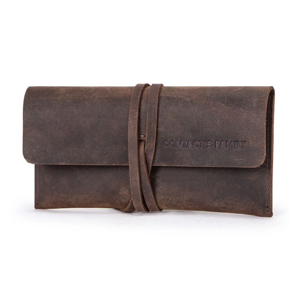 Pen Pouch Roll - Kotak Pensil Kulit Retro dengan Tali