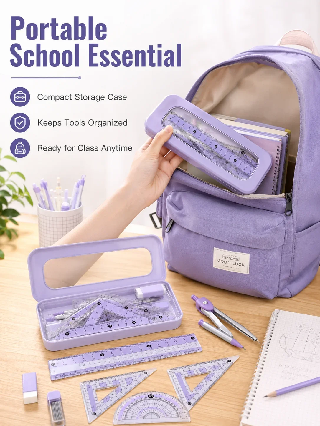 Set Geometri Matematika 8-Poto - Compass Geometry Set ulasan dan harga