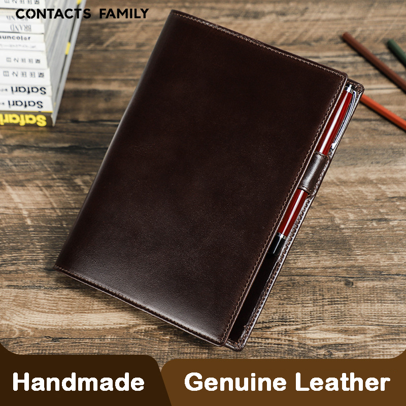 Kulit asli buatan tangan A5 La - Stationery Supply Business ulasan dan harga