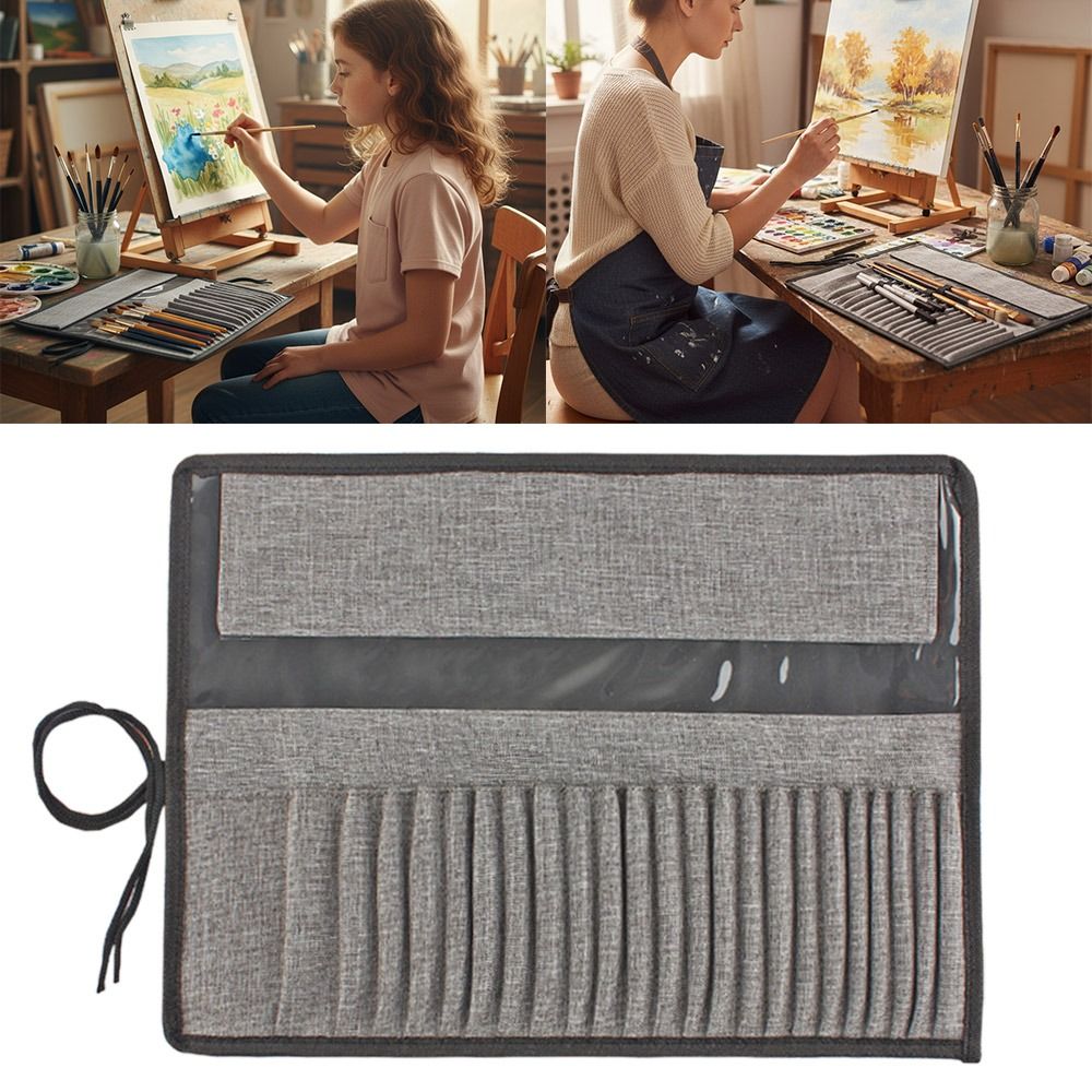 Kantong Penyimpanan Kuas Lukis - Pen Pouch Roll ulasan dan harga