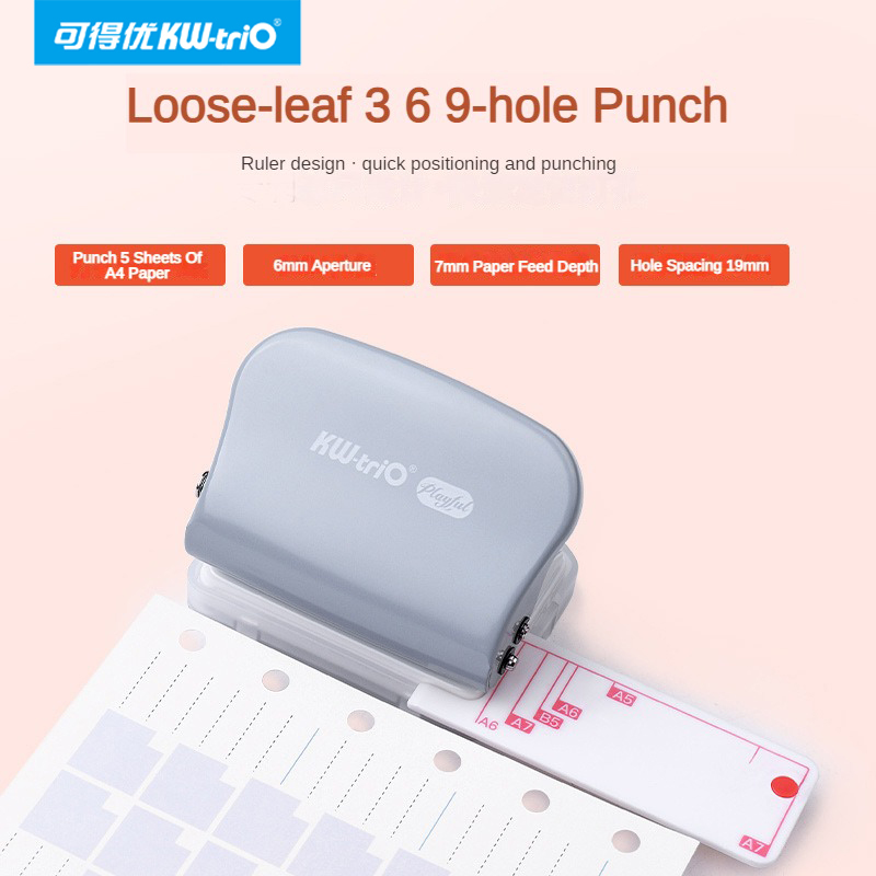 Kw-trio A5 B5 A6 3 lubang 6 lu - Paper Punch 3 Hole ulasan dan harga