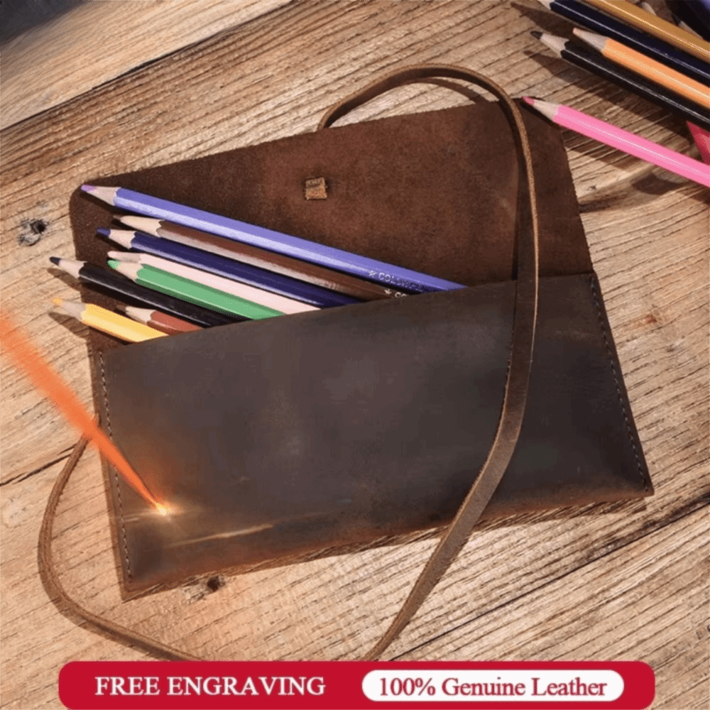 Kotak Pensil Kulit Retro denga - Pen Pouch Roll ulasan dan harga